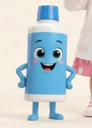 Pasty, a cheerful blue toothpaste tube