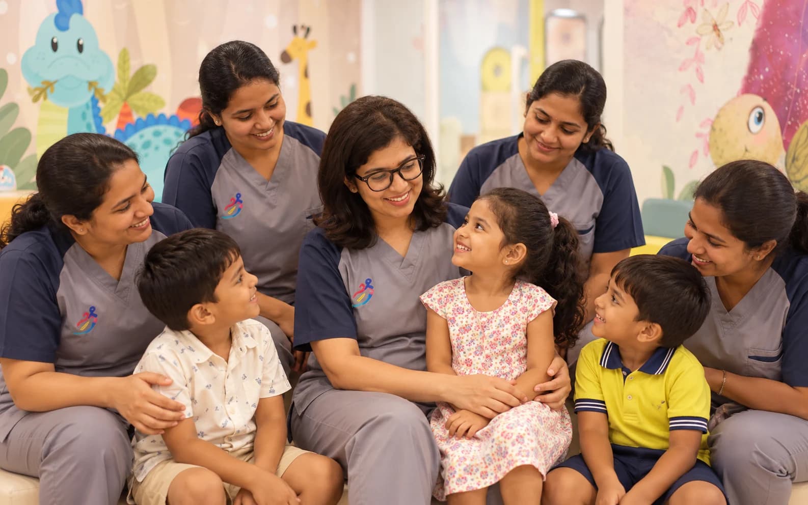 Dr. Bhuvanesswari with the Chutti's Dental team